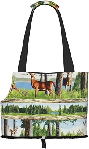 Oh Deer Funny Elch Art Soft Sided Travel Pet Carrier Tote Handtasche Tragbare kleine Haustier-Tragetasche Umhängetasche von GUVAA