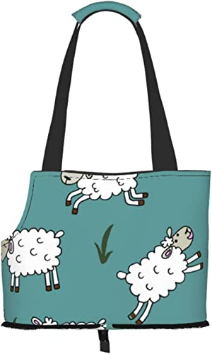 Süße Schafe Lustige weiche Seiten Reise-Haustier-Tragetasche Handtasche Tragbare kleine Haustier-Tragetasche Umhängetasche von GUVAA