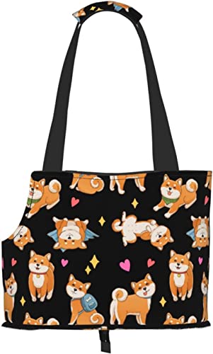 Süße lustige Shiba Inu weiche Seiten Reise-Haustier-Tragetasche Handtasche tragbare kleine Haustier-Tragetasche Umhängetasche von GUVAA