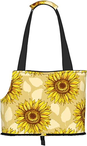 Sunflower Summer Floral Soft Sided Travel Pet Carrier Tote Handtasche Portable Small Pet Carrier Schultertasche von GUVAA