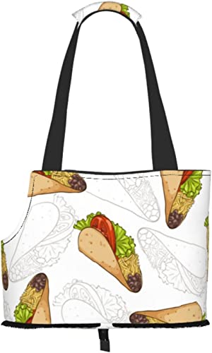 Taco Scetch mexikanische weiche Seiten-Reise-Haustier-Tragetasche Handtasche Tragbare kleine Haustier-Tragetasche Umhängetasche von GUVAA