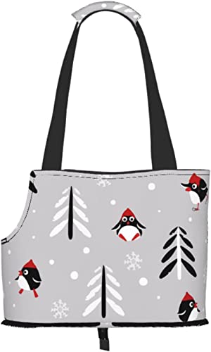 Weihnachts-Pinguin-Weihnachtsbaum-weiche Reise-Haustier-Tragetasche-Handtasche Tragbare kleine Haustier-Tragetasche-Umhängetasche von GUVAA