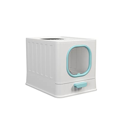 Jumbo Katzentoilette, Katzenklo mit Deckel, ausziehbares Tablett, Leicht zu Reinigen Katzen Toiletten, für Katzen bis 15 kg-blau Jumbo Katzentoilette, Katzenklo mit Deckel, ausziehbares Tablett, Leicht zu Reinigen Katzen Toiletten, für Katzen bis 15 kg-blau von GUYIRT