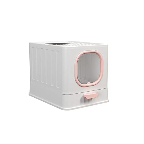 Jumbo Katzentoilette, Katzenklo mit Deckel, ausziehbares Tablett, Leicht zu Reinigen Katzen Toiletten, für Katzen bis 15 kg-rosa Jumbo Katzentoilette, Katzenklo mit Deckel, ausziehbares Tablett, Leicht zu Reinigen Katzen Toiletten, für Katzen bis 15 kg-rosa von GUYIRT