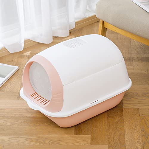 Katzenklo, 1 Stück Haustiertoilette, Ecktoilette, Katzentoilette mit Deckel Filter Große Schwingtür, Katzen Zubehör-Hell-Pink Katzenklo, 1 Stück Haustiertoilette, Ecktoilette, Katzentoilette mit Deckel Filter Große Schwingtür, Katzen Zubehör-Hell-Pink von GUYIRT