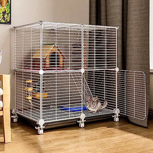 Meerschweinchen Käfig, Chinchillakäfig, Meerschweinchen Stall,Haustierkäfig,Meerschweinchenlebensraum für Ausgewachsene Ratten/Frettchen/Chinchillas, Kleintierkäfig mit Abnehmbarer Rampe und Plattform von GUYOS