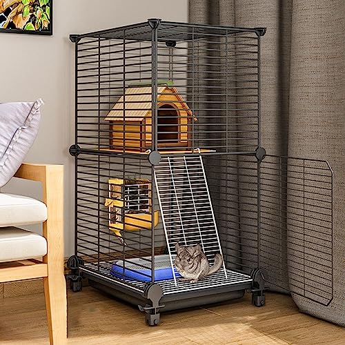 Meerschweinchen Käfig, Chinchillakäfig, Meerschweinchen Stall,Haustierkäfig,Meerschweinchenlebensraum für Ausgewachsene Ratten/Frettchen/Chinchillas, Kleintierkäfig mit Abnehmbarer Rampe und Plattform von GUYOS