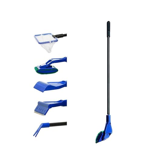 GVRGO Aquarium-Reinigungswerkzeug-Set, Aquarium-Reiniger-Set, Werkzeuge mit Griff, Seetangschaber, Fischernetz, Schwammbürste, Wandbürste, 5-in-1 GVRGO Aquarium-Reinigungswerkzeug-Set, Aquarium-Reiniger-Set, Werkzeuge mit Griff, Seetangschaber, Fischernetz, Schwammbürste, Wandbürste, 5-in-1 von GVRGO
