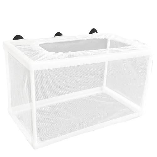 GVRGO Fischzuchtbox für Aquarium, Netznetz Brutkasten mit Saugnäpfen für Babyfische, Garnelen, Betta und Guppy – groß von GVRGO