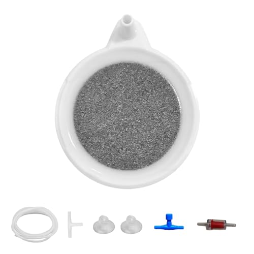 GVRGO Nano-Luftstein, kleiner Blasenstein, ultrahoch gelöster Sauerstoffstein, leise, tieflöslicher Sauerstoffdiffusor-Set für Mini-Aquarium, Aquarium und Hydrokultur, Grau, 5,1 cm von GVRGO