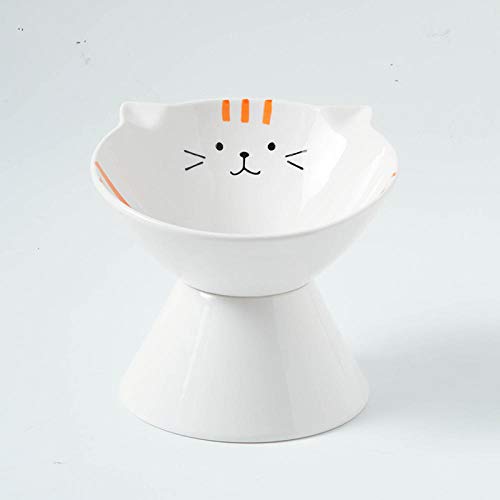 Fressnäpfe für KatzenDouble Dog Cat BowlsPet Bowl Schöne Pet Feeder Bowl Cartoon High-Foot Single Mouth Skidproof Keramik Hund Katzenfutter Schüssel Pet Products Trinkschüssel-B von GVRPV