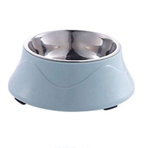 Hund SchüsselDouble Dog Cat Bowls1-teilige Edelstahl-Haustierschale Abnehmbare Plastikschüssel Wasserfutter Hundefütterung rutschfeste Welpen-Katzenschalen Haustier -B_Blau von GVRPV