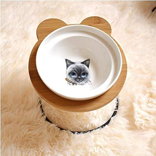 HundebedarfDouble Dog Cat BowlsEdelstahlregal Keramikschale Futter- und Trinkschalen für Hunde und Katzen-F_S von GVRPV