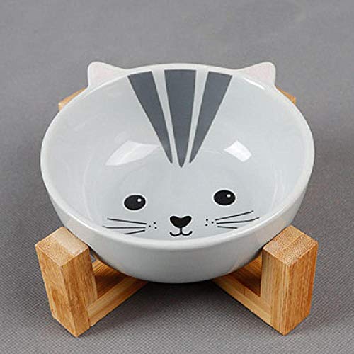 Keramik-Haustiernapf mit vertikaler Wassernapf für Hunde und Katzen Futterteller ohne Umkippen Komfort-Futternapf für Haustiere spülmaschinenfest von GVRPV