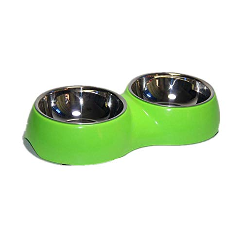 Neu Edelstahl Futterspender Fruitt Color Anti-Rutsch-Hundefutterspender für kleine und mittlere Hunde Heimtierbedarf Hundezubehör-grün_M von GVRPV