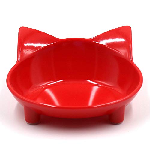 Rutschfester Katzennapf Durable Hundenapf Tierfutter und Wassernäpfe für Katzenwelpenbedarf Hundefutterhaus Heimtierbedarf -Rot_14.5cm von GVRPV