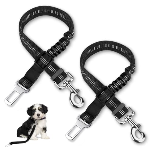 GWAWG 2 Stück Hundegurt fürs Auto Hunde Sicherheitsgurt Verstellbares Elastisches Sicherheitsleinengeschirr für Autos Zubehör 360 Grad Schwenkbar Karabiner Schwarz GWAWG 2 Stück Hundegurt fürs Auto Hunde Sicherheitsgurt Verstellbares Elastisches Sicherheitsleinengeschirr für Autos Zubehör 360 Grad Schwenkbar Karabiner Schwarz von GWAWG