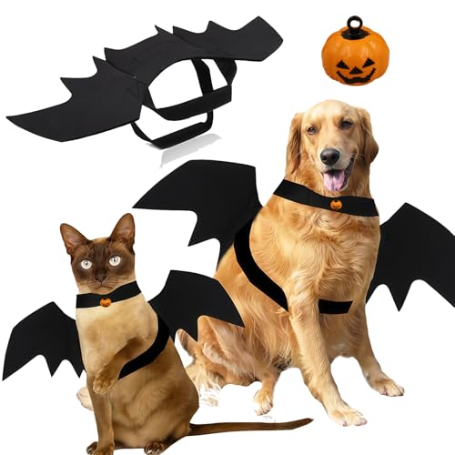 GWAWG Fledermaus Kostüm für Hunde und Katzen, Halloween Hundekostüm, Halloween-Dekorationen und Kleidung für Kleine, Mittlere und Große Haustiere, Accessoires zum Verkleiden von GWAWG