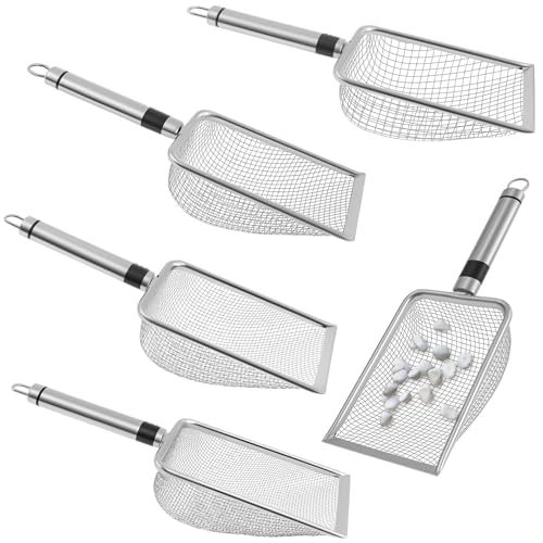 GWCYMYD 5PCS Gartensieb Edelstahl 2/2,8/3,8/4,3/5mm Kompostsieb mit Griff und Aufhängering Sandsieb Erdsieb Gartensieb Erde zum Sieben von Sand Erde Katzenstreu von GWCYMYD