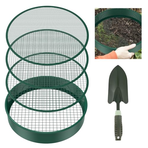 GWCYMYD Gartensieb Rund 30 cm Metall Kompostsieb mit 4 Auswechselbaren Sieben Maschendurchmesser 3 6 9 12mm Gartensieb Durchwurfsieb für Erde Steine Kompost Sand GWCYMYD Gartensieb Rund 30 cm Metall Kompostsieb mit 4 Auswechselbaren Sieben Maschendurchmesser 3 6 9 12mm Gartensieb Durchwurfsieb für Erde Steine Kompost Sand von GWCYMYD