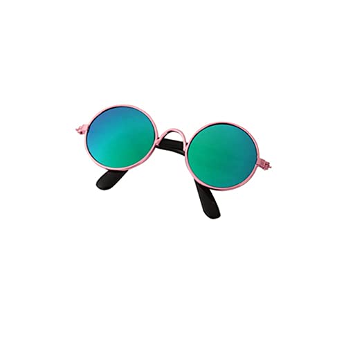 C0U9 Sonnenbrille, Vintage-Stil, rund, reflektierend, für kleine Hunde von GXFCAI