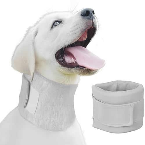 1 Stück Halskrause Hund, Bequemes Halsband zur Genesung von Haustieren, Wundschutz, Antileck-chirurgisches Genesungshalsband für Katzen und Hunde nach Operationen（Grau） von GXGM