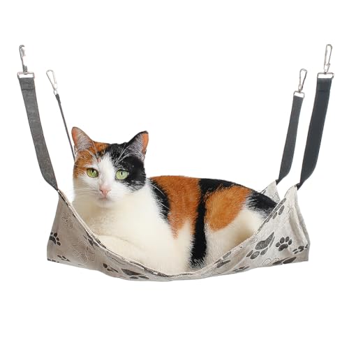 GXGM 1 Stück Katzen Hängematte, Segeltuch Katzenhängematte, Hängende Katzenhängematte, Haustierkäfig-Hängematte, Weich und Atmungsaktiv, Geeignet für Katzen, Hunde, Kaninchen, Hamster usw 50 * 40cm von GXGM