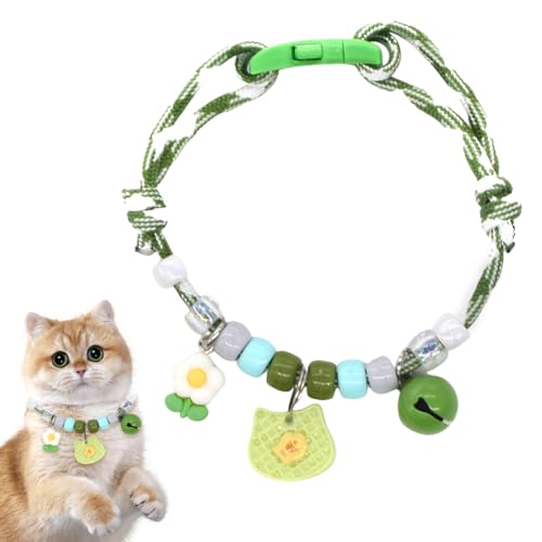 Kätzchenhalsbänder mit Glocken, personalisiertes Haustierzubehör, Verstellbar, Halsbänder für Mädchen und Jungen, Halsbänder, Halsband Katze, Katzenhalsbänder mit Sicherheitsschnallen. von GXGM