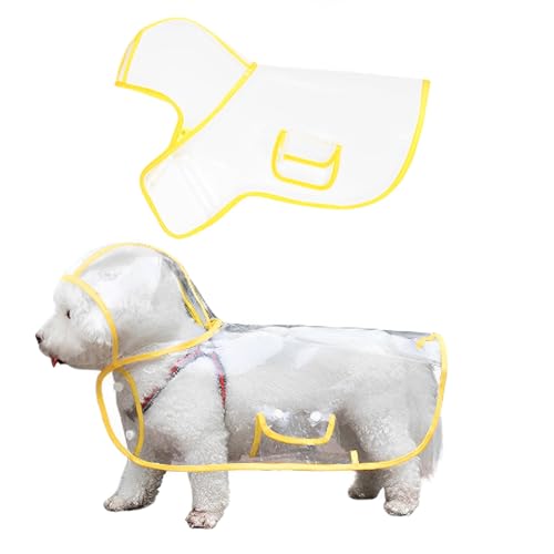 Transparent PVC Hunderegenmantel,Regenmantels Hund Wasserdicht,Regenmantels mit Kapuze,Leicht Regenmantel,für kleine, Mittelgroße Hunde. von GXGM