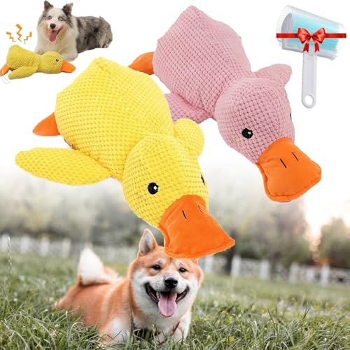 GXHNB Biovet Md Quacko Calming Duck Toy, Biovet Md Duck Toy, Cute No Stuffing Quacking Ducks for Indoor, Dog Toy of Chew-Resistant & Machine-Washable (2pcs-a,Large) von GXHNB