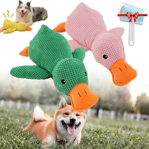 GXHNB Biovet Md Quacko Calming Duck Toy, Biovet Md Duck Toy, Cute No Stuffing Quacking Ducks for Indoor, Dog Toy of Chew-Resistant & Machine-Washable (2pcs-b,Large) von GXHNB