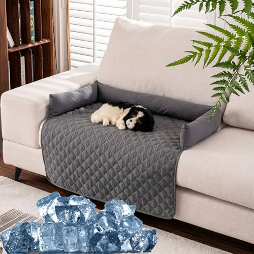 GXHNB Pelzbarn KüHlendes Sofabettm, Pelzbarn HeatRelief Cooling Dog Bed, Vier Jahreszeiten Universal Ice Silk Cool Pad Kleine Und Mittlere Katzen (Dunkelgrau,75 * 75) von GXHNB