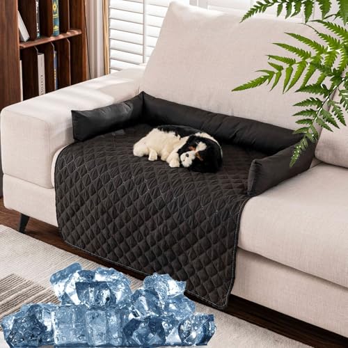 GXHNB Pelzbarn KüHlendes Sofabettm, Pelzbarn HeatRelief Cooling Dog Bed, Vier Jahreszeiten Universal Ice Silk Cool Pad Kleine Und Mittlere Katzen (Schwarz,75 * 120) von GXHNB