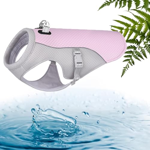 Monelia KüHlweste - Der Hitzeschutz füR Deinen Hund, Monelia KüHlweste Hund füR Kleine Und MittelgroßE Hunde In Den Sommermonaten (Rosa,XL) von GXHNB