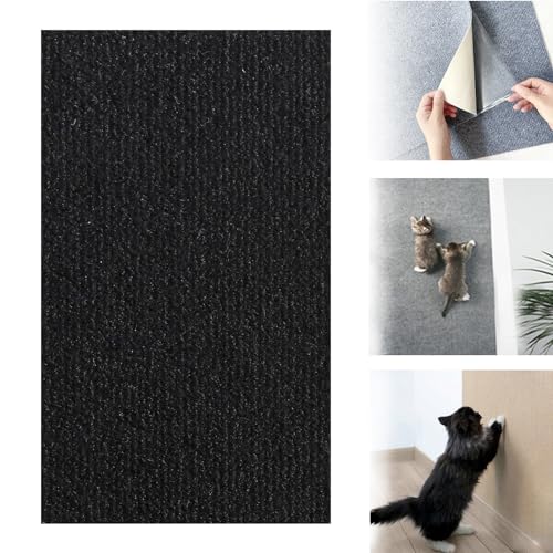 Cat Scratching Mat, Climbing Cat Scratcher, Cat Wall Scratcher - Trimmable Wall Mounted Cat Scratcher Climber Mat, Cat Scratch Furniture Protector for Couch, Wall, Bed (Black,16 * 39in) von GXJIXf