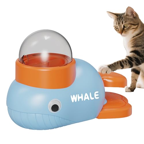 GXJIXf Cat Treat Slot Machine, Interactive Toy Trainer for Cats and Dogs, Dog Puzzle Feeder, Whale-Shaped, Pet Puzzle Toy (Blue) von GXJIXf