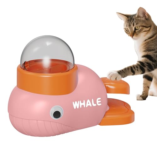 GXJIXf Cat Treat Slot Machine, Interactive Toy Trainer for Cats and Dogs, Dog Puzzle Feeder, Whale-Shaped, Pet Puzzle Toy (pink) von GXJIXf