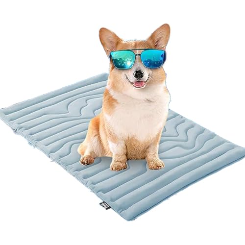 GXJIXf Pet Cooling Mat, Reversible Self-Cooling Mat, Portable Pet Cooling Bed for Summer, Multiple Sizes, for Indoor and Outdoor Use (Blue,X-Large) von GXJIXf