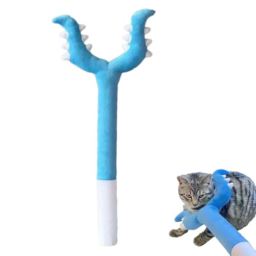 GXJIXf Plush Cat Wand Toy, Creative Interactive Cat Grabber Toy, Fighting Stick for Indoor Pet Play (Blue) von GXJIXf