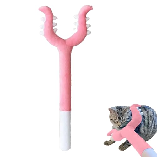 GXJIXf Plush Cat Wand Toy, Creative Interactive Cat Grabber Toy, Fighting Stick for Indoor Pet Play (pink) von GXJIXf