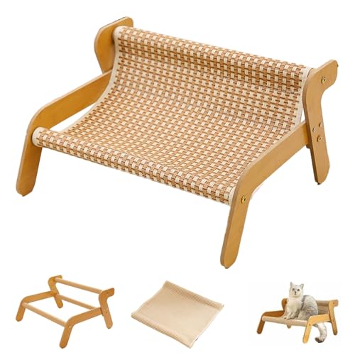 GXJIXf Sisal Cat Bed, Cat Lounger Scratcher Couch, Natural Fiber Cats Furniture, Resistant Scratching, with Sisal or Cooling Pad (Rattan) von GXJIXf