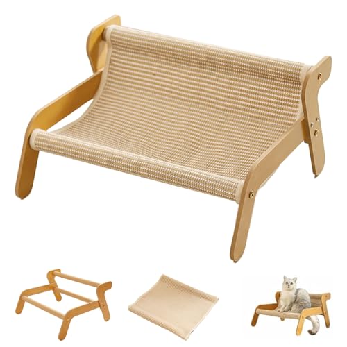GXJIXf Sisal Cat Bed, Cat Lounger Scratcher Couch, Natural Fiber Cats Furniture, Resistant Scratching, with Sisal or Cooling Pad (Sisal) von GXJIXf