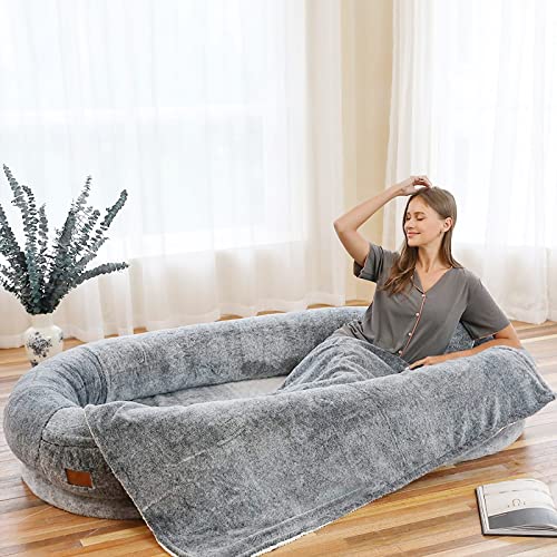 Hundebett XXXL Hundebett Grosse Hunde 175x100x30cm Hundebett für Menschen & Hundesofa Groß Flauschig Katzenbett Hundekissen Hundematte Orthopädisches Hundebett Waschbar Hundebetten Hundekörbchen von GXSDYYDS