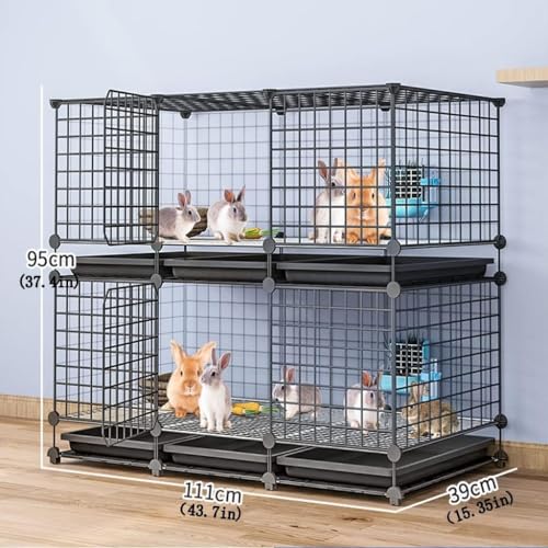 GYDUHYE Kaninchenkäfig – DIY Haustier-Laufstall für den Innenbereich, Kaninchen, Igel, Katze, Metallgehege mit Tür, geeignet für kleine Haustiere – exklusiv von Amazon (Größe: 111 cm L x 39 cm B x 95 GYDUHYE Kaninchenkäfig – DIY Haustier-Laufstall für den Innenbereich, Kaninchen, Igel, Katze, Metallgehege mit Tür, geeignet für kleine Haustiere – exklusiv von Amazon (Größe: 111 cm L x 39 cm B x 95 von GYDUHYE