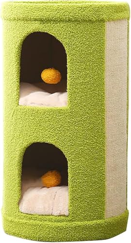 GYDUHYE Kratzbaum Turm mit zweilagigem Cattery, Kaschmirgewebe und Sisal-Kratzpad, Baumstumpf-Design für extra großen Platz und weiche Innenpolsterung von GYDUHYE