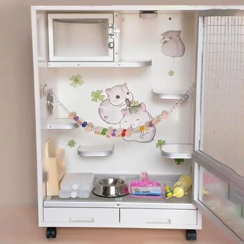 Großer Chinchilla-Käfig – 61 cm transparenter Meerschweinchenkäfig mit robustem Stahldraht, Türen, herausnehmbarem Tablett und Zubehör – Kleintier-Lebensraum für Frettchenkäfig, Haustier (Farbe: Großer Chinchilla-Käfig – 61 cm transparenter Meerschweinchenkäfig mit robustem Stahldraht, Türen, herausnehmbarem Tablett und Zubehör – Kleintier-Lebensraum für Frettchenkäfig, Haustier (Farbe: von GYDUHYE