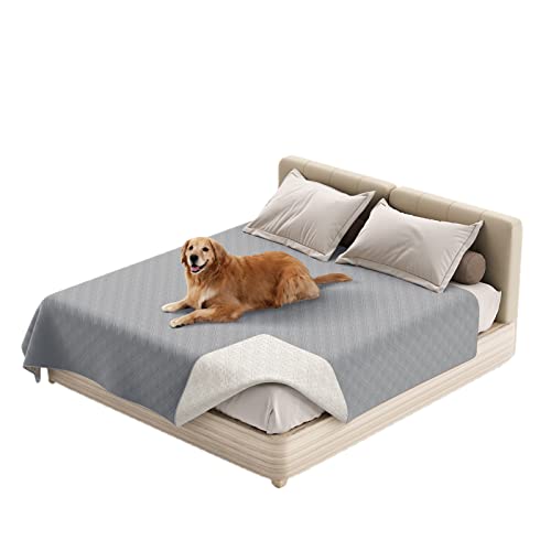 100% wasserdichte Sofabezüge Schonbezug Für Hunde Hundebettdecke Haustierdecke Für Möbel, Bett, Couch, Sofa, Wendbar, Leicht (30x70in | 76 * 178cm,Light Gray) von GYHH