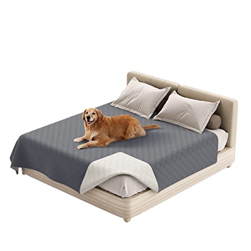 GYHH 100% wasserdichte Sofabezüge Schonbezug Für Hunde Hundebettdecke Haustierdecke Für Möbel, Bett, Couch, Sofa, Wendbar, Leicht (40x50in | 101 * 127cm,Grey) von GYHH