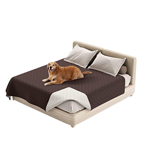 GYHH 100% wasserdichte Sofabezüge Schonbezug Für Hunde Hundebettdecke Haustierdecke Für Möbel, Bett, Couch, Sofa, Wendbar, Leicht (52x82in | 132 * 208cm,Brown) von GYHH