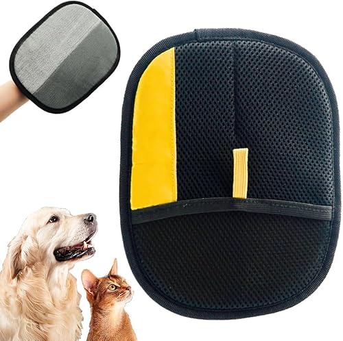 2 x Tierhaarentfernungshandschuhe für Katzen und Hunde, effiziente Fellpflege-Handschuhe, wiederverwendbare Tierhaarentferner-Handschuhe (2 Stück) von GYJZZW